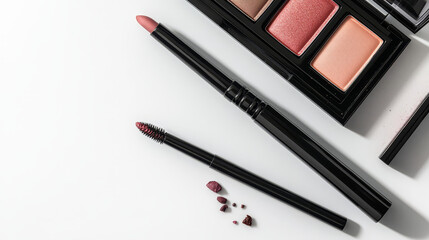 Stylish makeup product mockup  isolated on white for muck up
