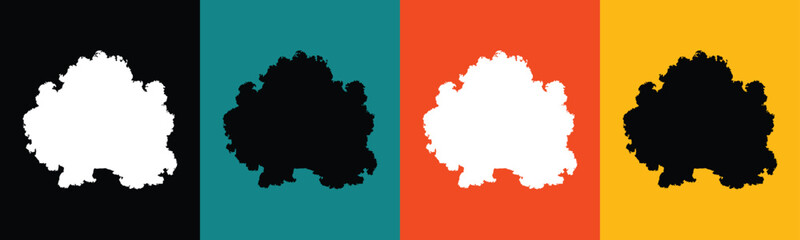 Abstract shapes on contrasting backgrounds black white