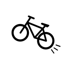 Fototapeta premium very simple flat and single minimalist Swinging Bicycle Step Silhouettes in black on a white background