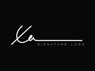 XE Handwritten initial letter, XE simple signature vector XE logo , XE beauty logo , XE photography letter logo design.