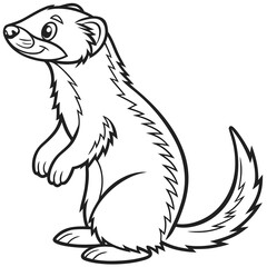 vector illustration of a ferret
