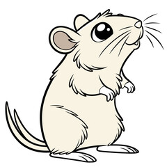 gerbil coloring page vector illustration