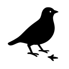 Obraz premium very simple flat and single minimalist Glowing Bird Step Silhouettes in black on a white background