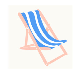 Flat Design Summer Sun Lounger – Beach Chair Icon