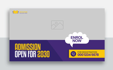 School education admission youtube thumbnail and web banner template design	