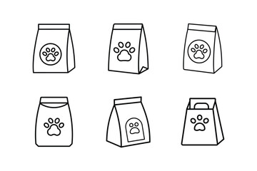 pet food bag line art vector illustration