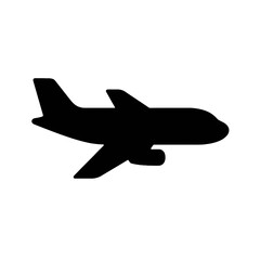 very simple flat and single minimalist Silent Plane Silhouettes in black on a white background