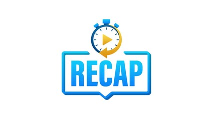 Recap Animated Banner with Play Button and Timer on White and Green Screen Background - Powered by Adobe