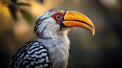 Close-up profile of a hornbill