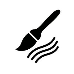 Obraz premium very simple flat and single minimalist Trailing Brush Silhouettes in black on a white background