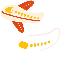 cute airplane illustration transparant background - children education - kids