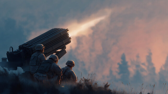 Man-portable air defense system soldiers at forest edge
