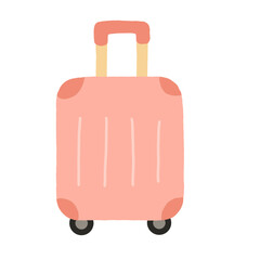 cute pink lugage travel illustration transparant background - holiday