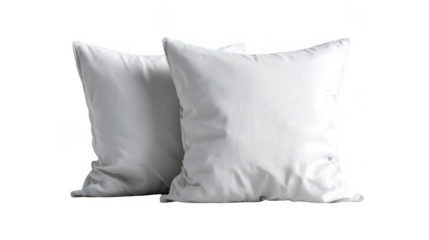 Two gray pillows isolated on transparent background