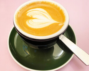 cup of coffee espresso with heart