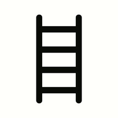 very simple flat and single minimalist Silent Ladder Step Silhouettes in black on a white background
