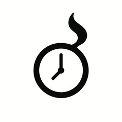 very simple flat and single minimalist Quiet Clock Spirit Silhouettes in black on a white background