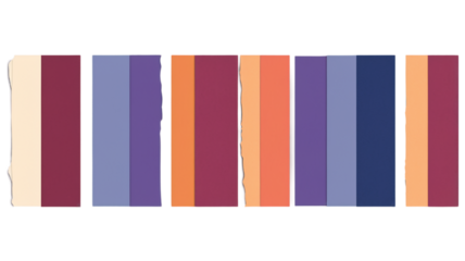 Abstract vertical stripes with a torn paper effect in warm and cool colors
