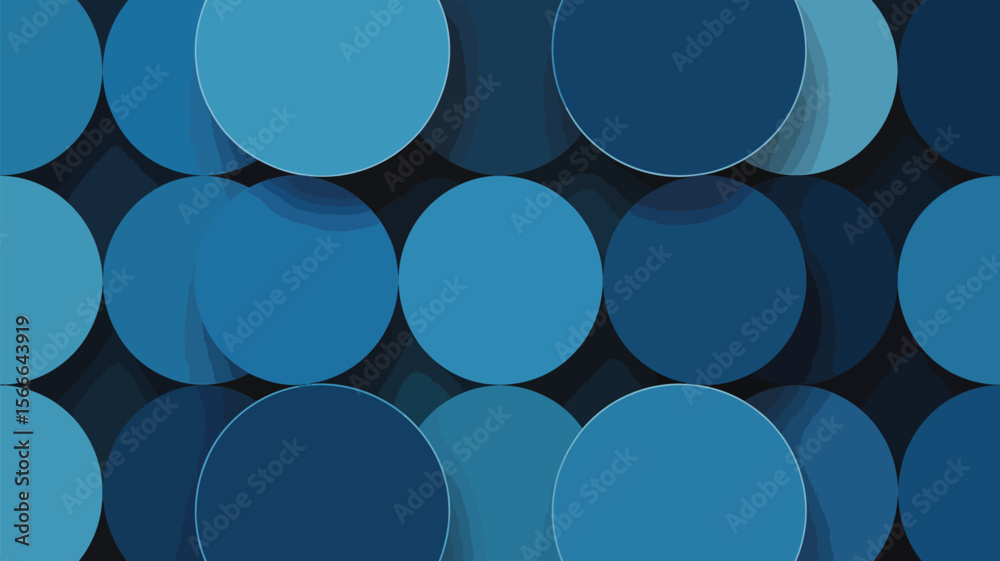 Poster a pattern of overlapping blue circles in varying shades creating an abstract design effect look text