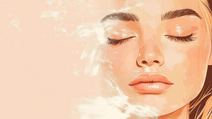 A attractive woman applying a cream on her face
