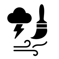 very simple flat and single minimalist Stormy Brush Spirit Silhouettes in black on a white background