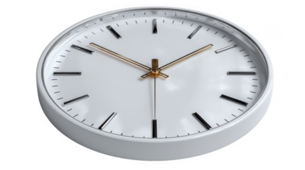 Round white clockontransparentbackground