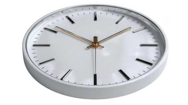 Round white clockontransparentbackground - Powered by Adobe