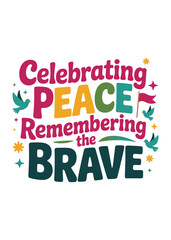 Fototapeta premium Vj Day Typography T-Shirt Design Quote