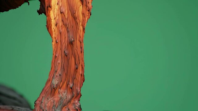 Lava Flowing Texture on Green Screen: Visual Effects Element for Compositing