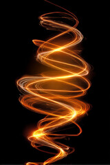 Glowing Luminescent Swirl of Light on a Dark Background