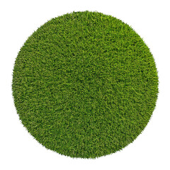 Circular Green Lawn Patch Growing in a Clean Isolated Area