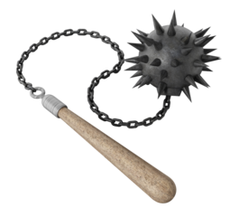 Chaines mace isolated on transparent background. 3D illustration