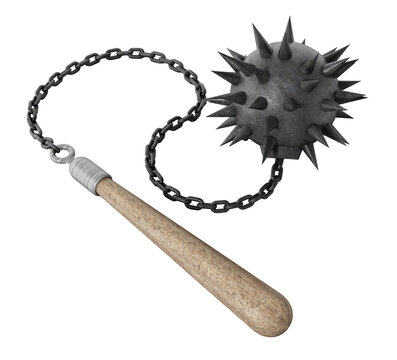 Chaines mace isolated on transparent background. 3D illustration