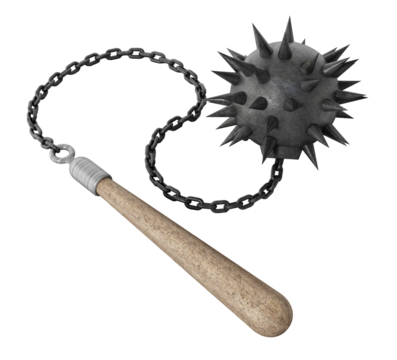 Chaines mace isolated on transparent background. 3D illustration