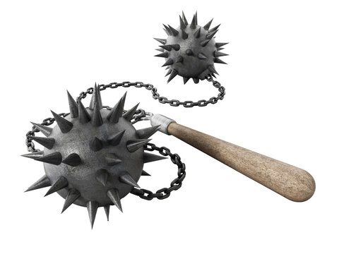 Chaines mace isolated on transparent background. 3D illustration