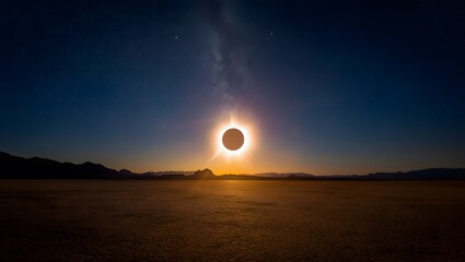 Obraz premium Sunset over the sea digital artwork depicting a stunning celestial scene