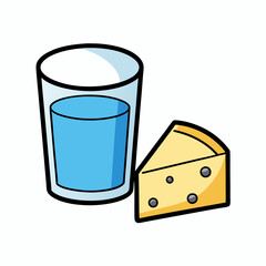 glass of milk and cheese