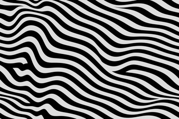 Obraz premium Seamless Wavy Black and White Optical Illusion Pattern Background 