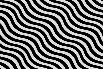 Fototapeta premium Seamless Wavy Black and White Optical Illusion Pattern Background 