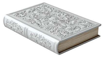 Fototapeta premium Silver ornate bookontransparentbackground