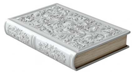 Silver ornate bookontransparentbackground