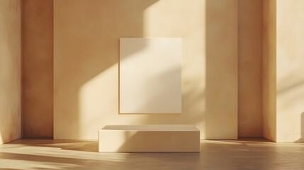 blank white canvas in the wall