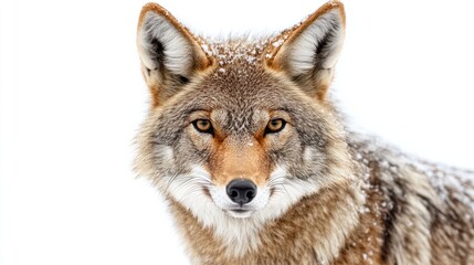 Fototapeta premium Close-up portrait of a coyote in snow