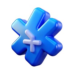 Fototapeta premium Blue starburst with white plus sign symbol icon