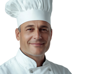 Chef preparing delicious dishes in kitchen culinary bright environment