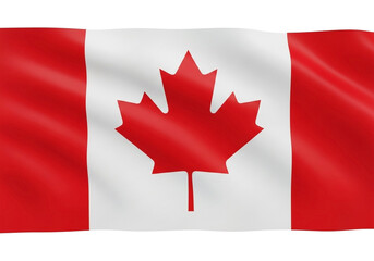 A Canadian flag, centrally positioned, is depicted