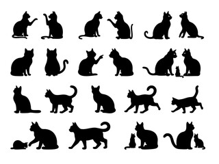 Cat collection - vector silhouette 