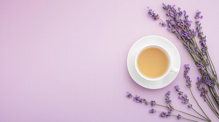 pastel purple aesthetic flat lay background
