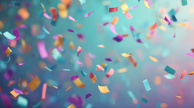 Colorful confetti in joyful motion, a vibrant celebration of life and energy