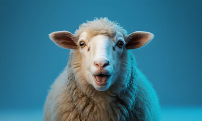 Obraz premium Sheep portrait studio shot